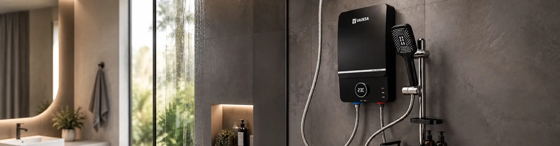 Brazo de ducha eléctrica de uno de los modelos de Vainsa Innova.